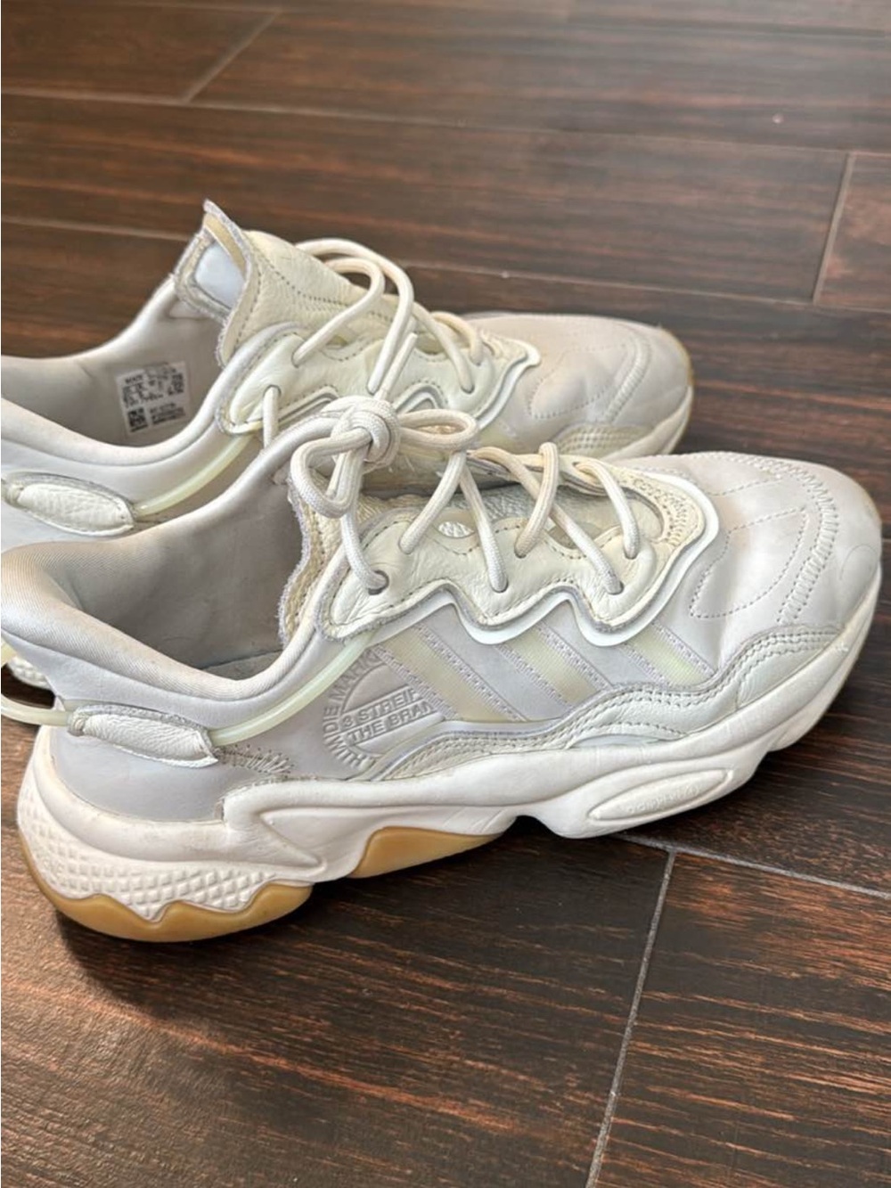 adidas Off-White/Ivory Chunky Lace-Up Sneakers